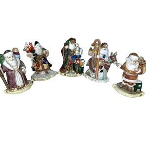 VTG Lot Of 5 RSVP 1991 Santa Christmas Figurines 4 in Height Made In Taiwan
